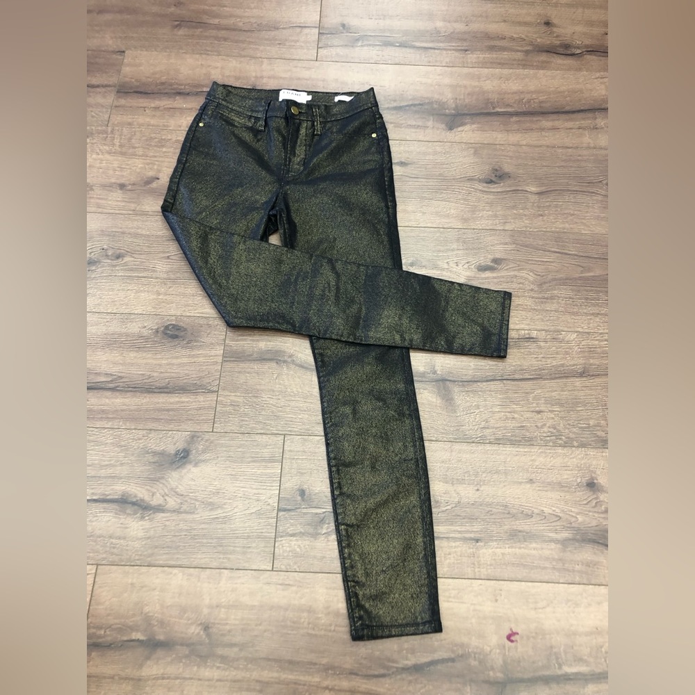 FRAME DENIM LE HIGH SKINNY COATED HIGH WAISTED JEANS SIZE 26 - Picture 1 of 9
